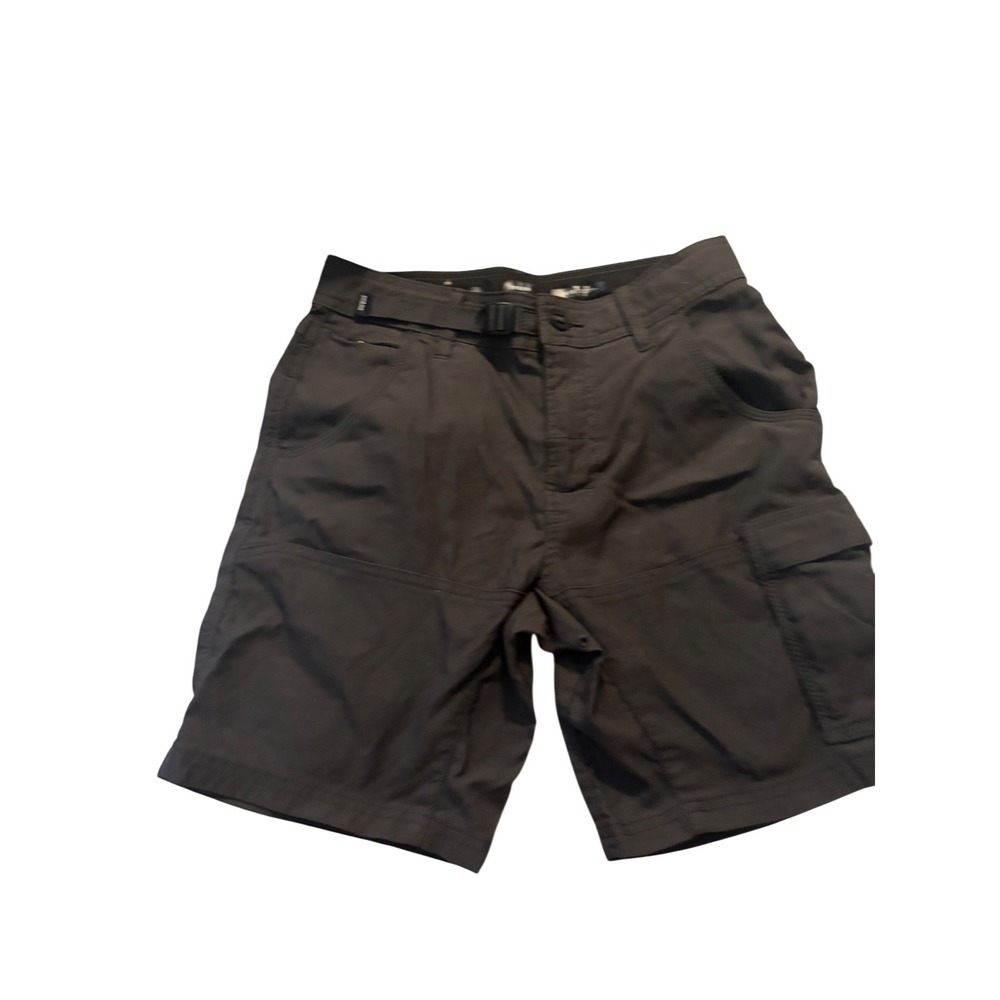 Prana Zion Cargo Shorts Hiking Outdoor Charcoal Grey Built-in Belt 28/08
